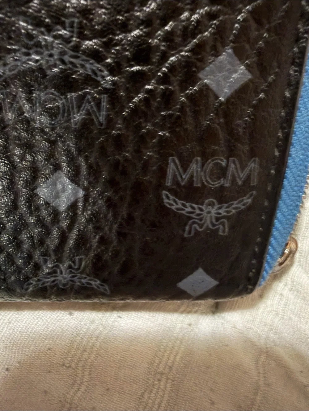 Pretty MCM blue zipper wallet!!!